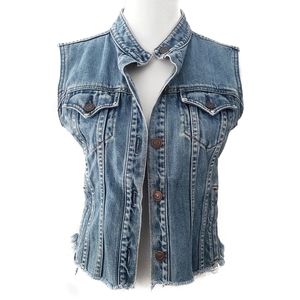 Levi Strauss Distressed Denim Jean Vest 5 Juniors